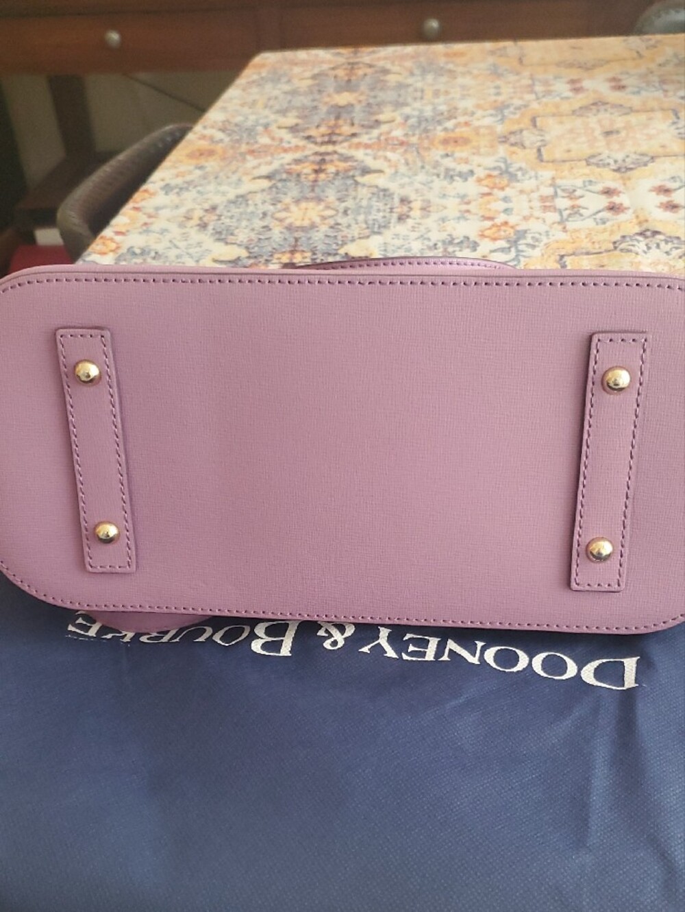 Dooney & Bourke Lilac Dome Satchel with Gold Hardware - Picture 5 of 11
